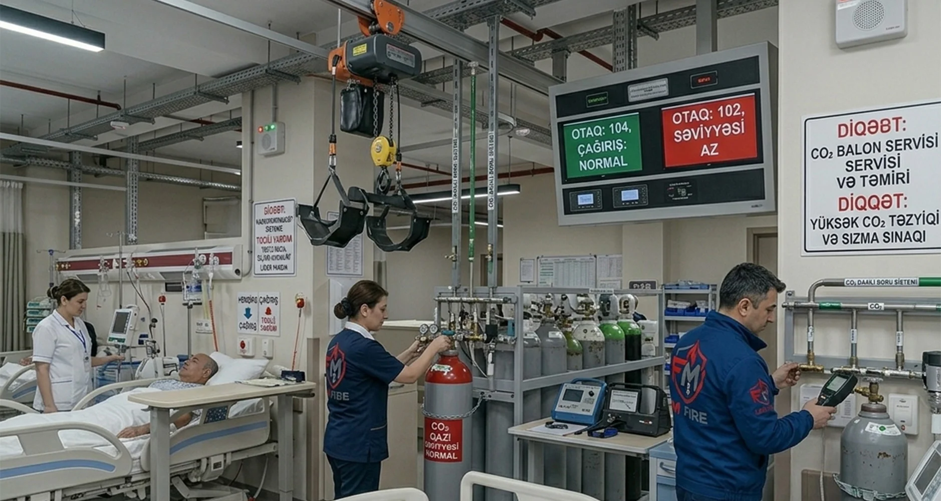 CO2 balonlarının servisi ve  yenidən quraşdırılması